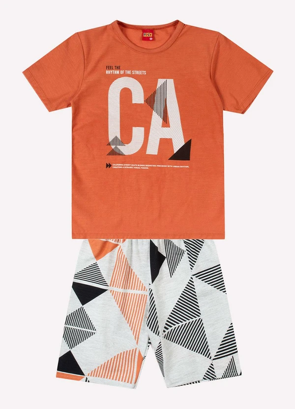 Kyly - Conjunto Infantil Menino Lettering Laranja