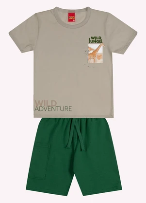 Kyly - Conjunto Infantil Menino Lettering Marrom - KYLY