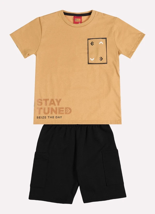 Kyly - Conjunto Infantil Menino Lettering Marrom 3