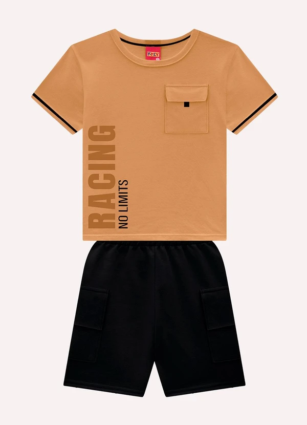 Kyly - Conjunto Infantil Menino Lettering Marrom 2