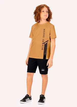 Kyly - Conjunto Infantil Menino Lettering Marrom - KYLY
