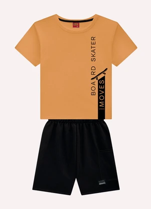 Kyly - Conjunto Infantil Menino Lettering Marrom - KYLY