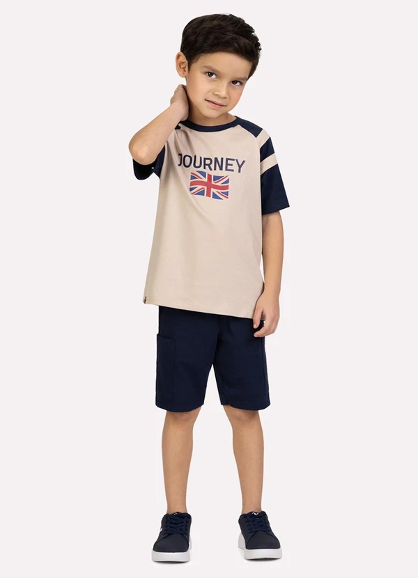Milon - Conjunto Infantil Menino Lettering Marrom