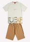 Kyly - Conjunto Infantil Menino Lettering Verde - variação: Off White