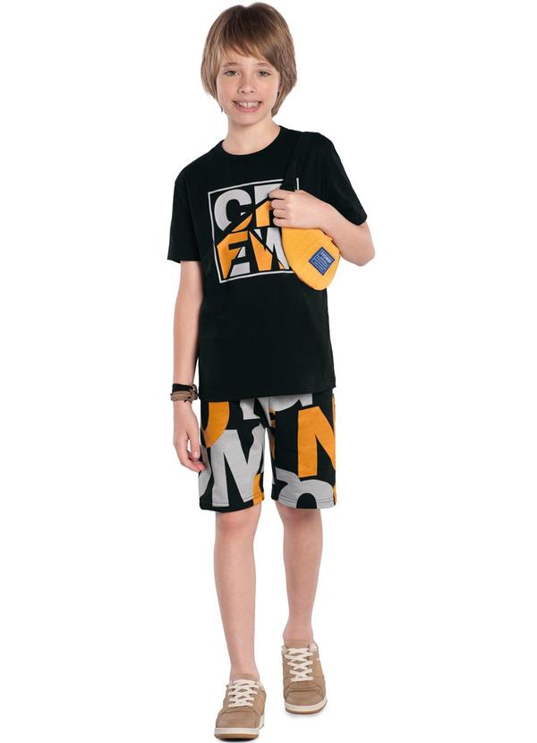 Kyly - Conjunto Infantil Menino Lettering Preto