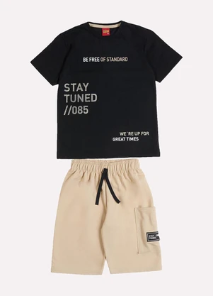 Kyly - Conjunto Infantil Menino Lettering Preto - KYLY