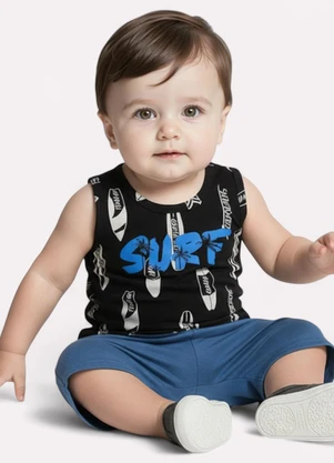 Kyly - Conjunto Infantil Menino Lettering Preto - KYLY