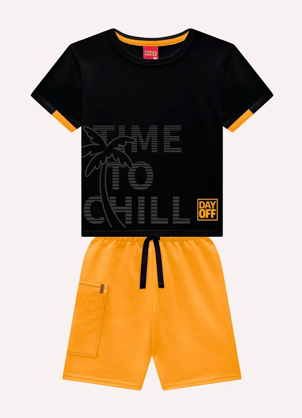 Kyly - Conjunto Infantil Menino Lettering Preto 2