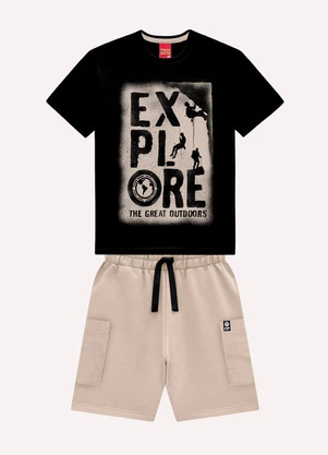 Kyly - Conjunto Infantil Menino Lettering Preto - KYLY