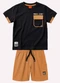 Kyly - Conjunto Infantil Menino Lettering Bege - variação: Preto