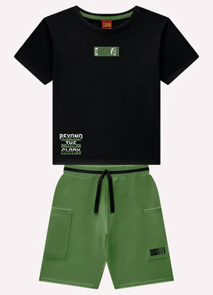 Kyly - Conjunto Infantil Menino Lettering Preto - KYLY