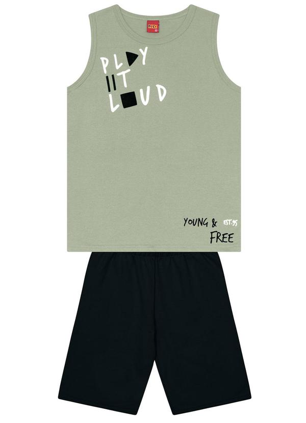 Kyly - Conjunto Infantil Menino Lettering Verde