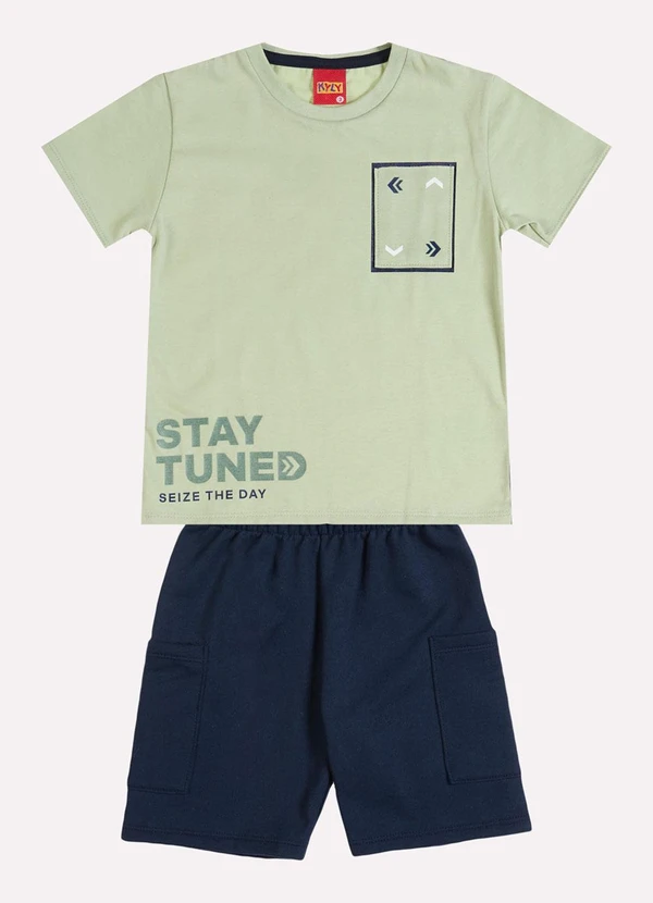 Kyly - Conjunto Infantil Menino Lettering Verde