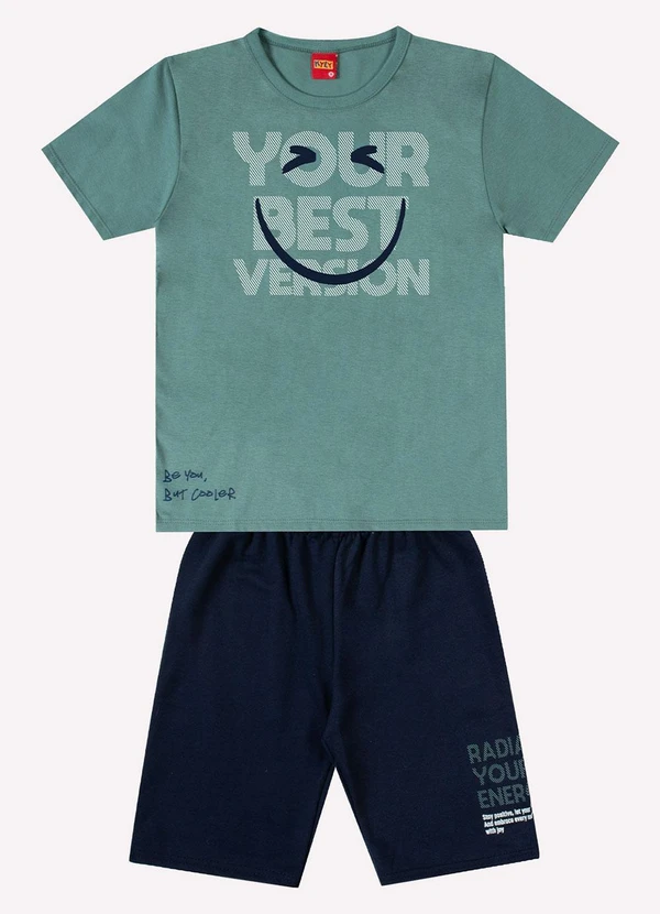 Kyly - Conjunto Infantil Menino Lettering Verde