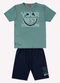 Kyly - Conjunto Infantil Menino Lettering Bege - variação: Verde