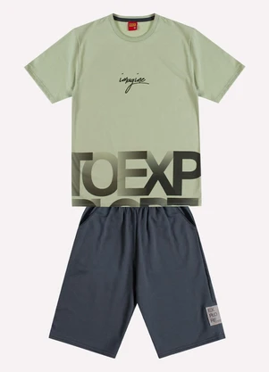 Kyly - Conjunto Infantil Menino Lettering Verde - KYLY
