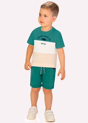 Milon - Conjunto Infantil Menino Lettering Verde - MILON