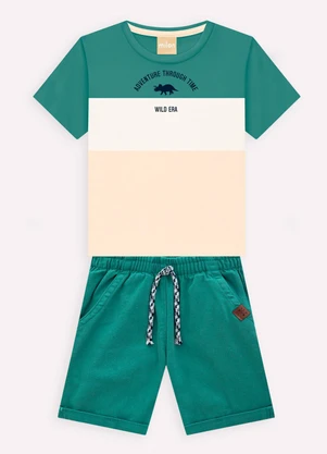 Milon - Conjunto Infantil Menino Lettering Verde - MILON