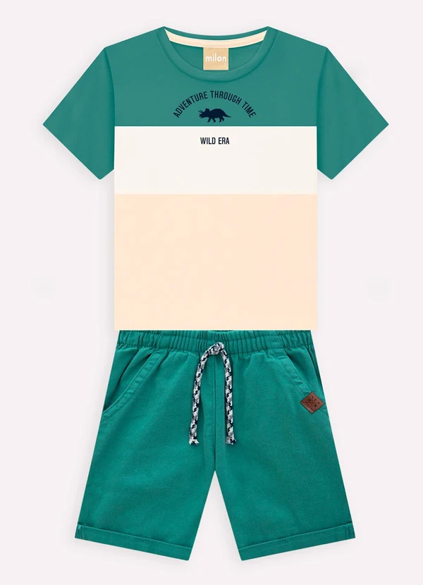 Milon - Conjunto Infantil Menino Lettering Verde 2