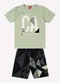 Kyly - Conjunto Infantil Menino Lettering Cinza - variação: Verde