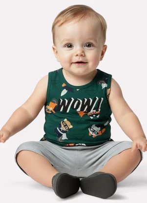 Kyly - Conjunto Infantil Menino Lettering Verde - KYLY