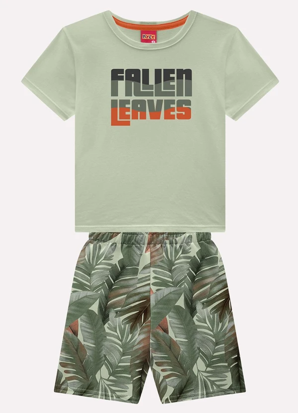 Kyly - Conjunto Infantil Menino Lettering Verde