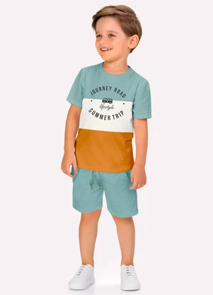 Milon - Conjunto Infantil Menino Lettering Verde - MILON