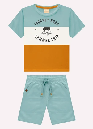Milon - Conjunto Infantil Menino Lettering Verde - MILON