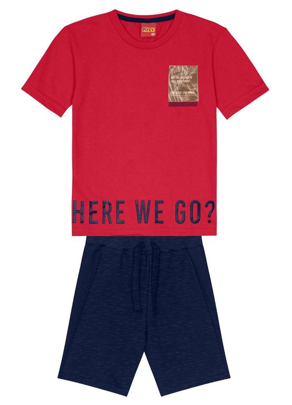 Kyly - Conjunto Infantil Menino Lettering Vermelho