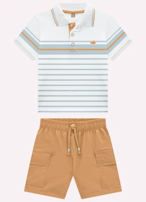 Milon - Conjunto Infantil Menino Linhas Branco - MILON