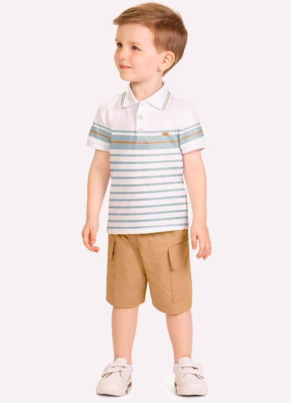 Milon - Conjunto Infantil Menino Linhas Branco