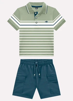 Milon - Conjunto Infantil Menino Linhas Verde - MILON