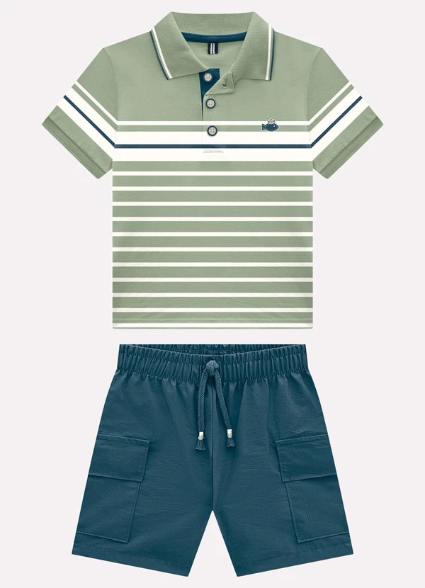 Milon - Conjunto Infantil Menino Linhas Verde