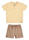 Colorittá - Conjunto Infantil Menino Linho Listrado Amarelo - variação: Amarelo