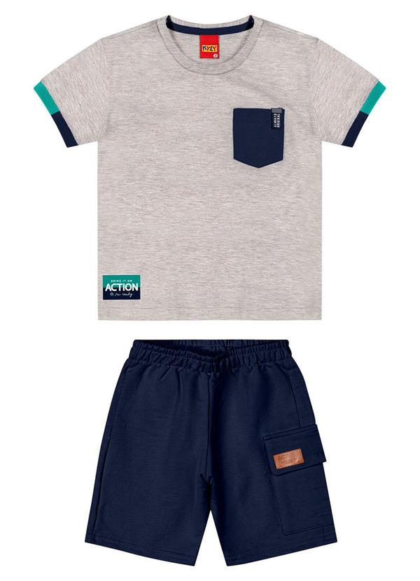 Kyly - Conjunto Infantil Menino Liso Cinza