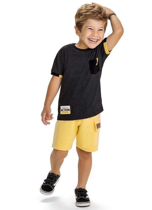 Kyly - Conjunto Infantil Menino Liso Cinza