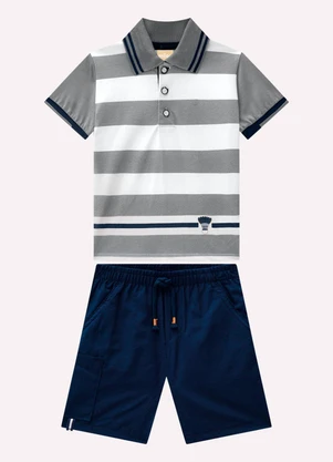 Milon - Conjunto Infantil Menino Listrada Branco - MILON