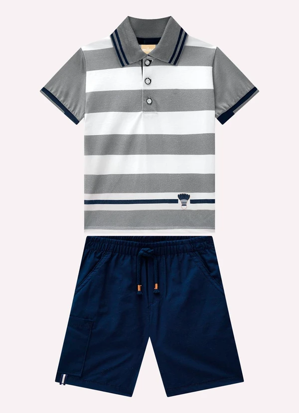 Milon - Conjunto Infantil Menino Listrada Branco