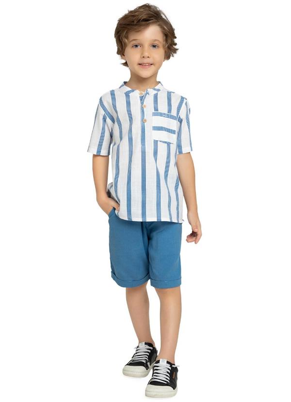 Milon - Conjunto Infantil Menino Listrado Azul
