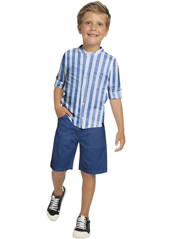 Milon - Conjunto Infantil Menino Listrado Azul