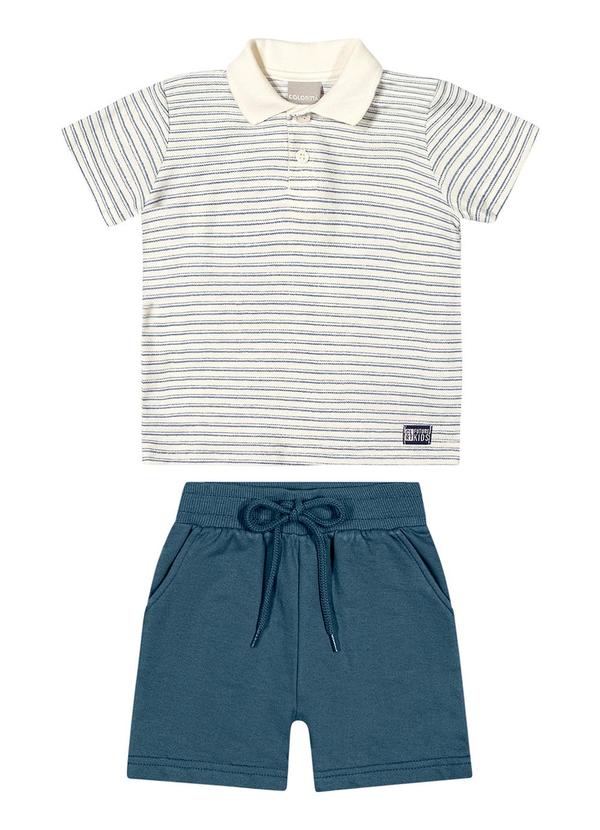 Colorittá - Conjunto Infantil Menino Listrado Colorittá Bege