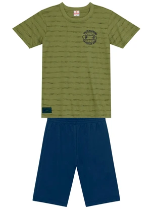 Brandili - Conjunto Infantil Menino Listrado de Skate Verde - BRANDILI
