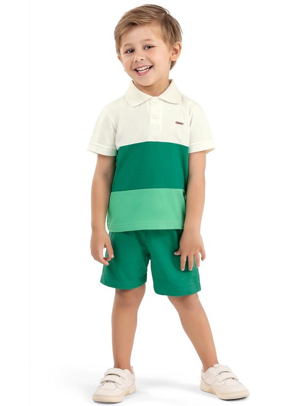 Elian - Conjunto Infantil Menino Listrado Elian Bege
