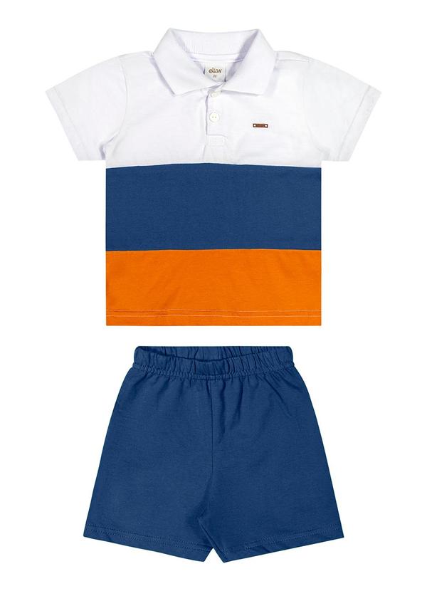 Elian - Conjunto Infantil Menino Listrado Elian Branco