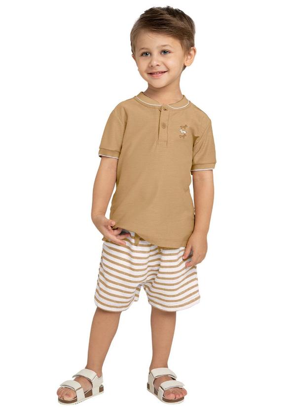 Milon - Conjunto Infantil Menino Listrado Marrom