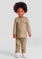 Mundi - Conjunto Infantil Menino Listrado Marrom - variação: Marrom