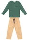 Mundi - Conjunto Infantil Menino Listrado Marrom - variação: Verde