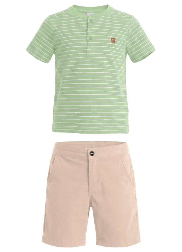 Mundi - Conjunto Infantil Menino Listrado Verde