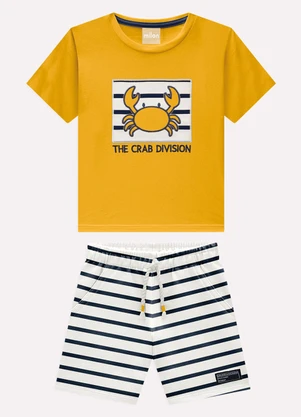 Milon - Conjunto Infantil Menino Listras Amarelo - MILON