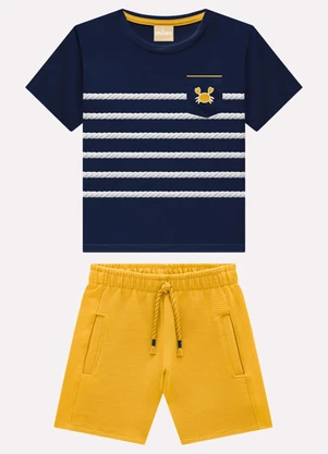 Milon - Conjunto Infantil Menino Listras Azul - MILON